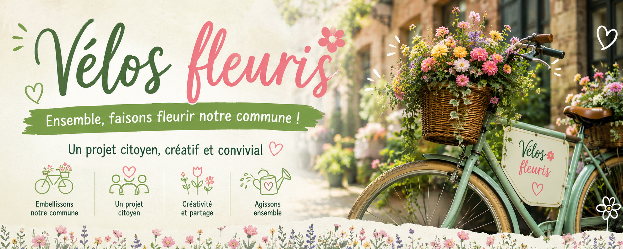 Bannière vélos fleuris Brillo